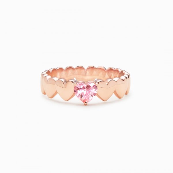 SISTERS BY HEART ROSE GOLD ENGRAVED HEART BAND RING