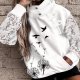 Elegant Print Long Sleeve Sweatshirt