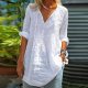 Comfy V-Neck Long Sleeve White Top