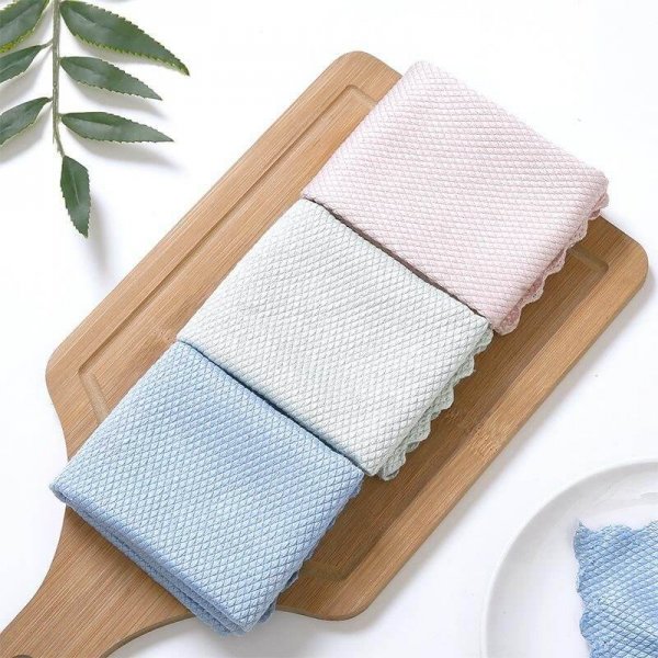 Fish scale microfiber polishing cleaning cloth ( promotion )