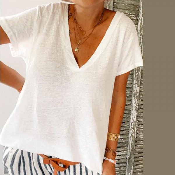 Comfy V-Neck Short Sleeve Top