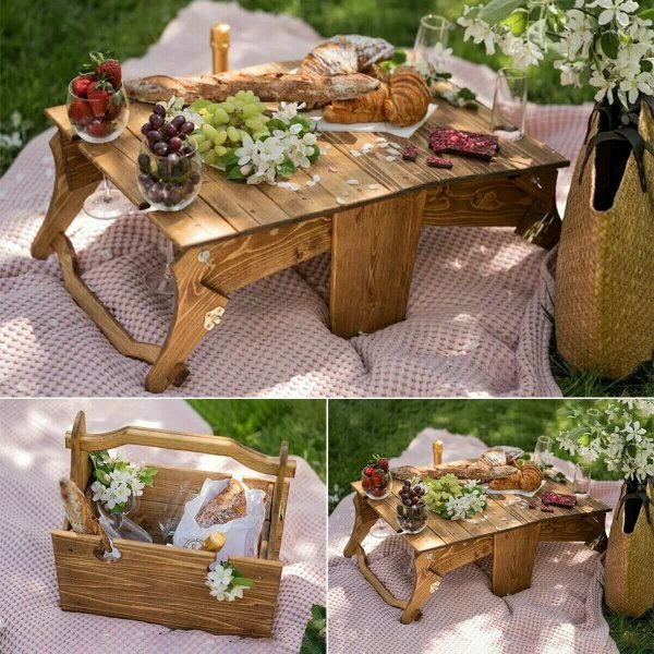 50%OFF -- Folding Picnic Basket Table