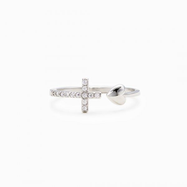 TO MY BESTIE PRAY THROUGH IT CROSS & HEART RING